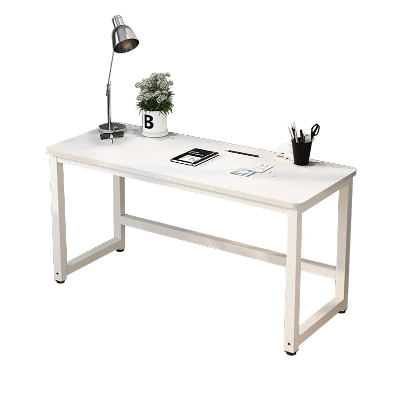 Простой современный металлический стальной домашний Одноместный белый рабочий офисный деревянный компьютерный стол