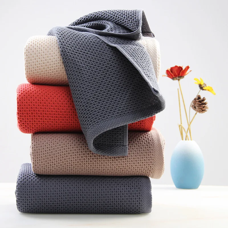Adult pure cotton towel gauze honeycomb towel lovers absorbent breathable pure cotton face towel wholesale