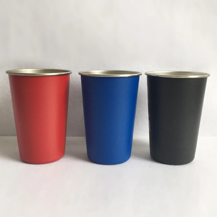 Environmentally friendly stainless steel cups shatterproof pint drinking cups  kids and adults picnic cups