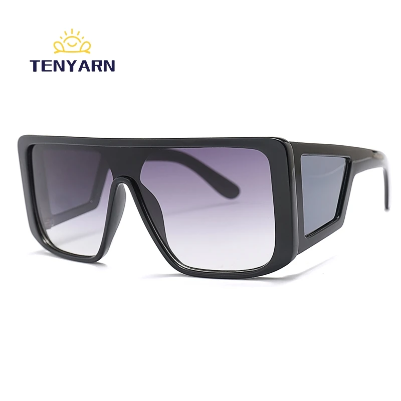 Tenyarn Fashion Plastic Gradient UV 400 Fashion Oversized Trendy Women Shades Sun Glasses Sunglasses