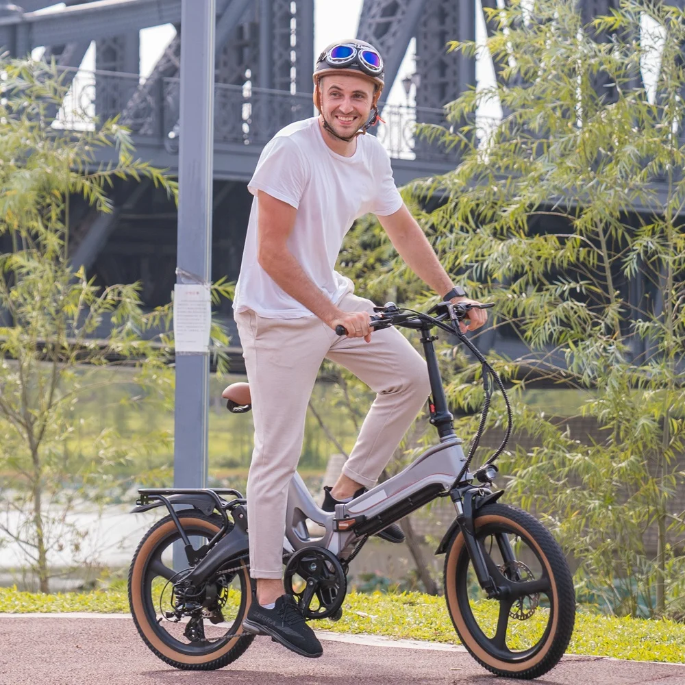 JIMOVE New Design 20inch Magnesium Alloy Portable Full Suspension Ebike for Adult Lithium Battery 48V 350W Electric Folding Bike