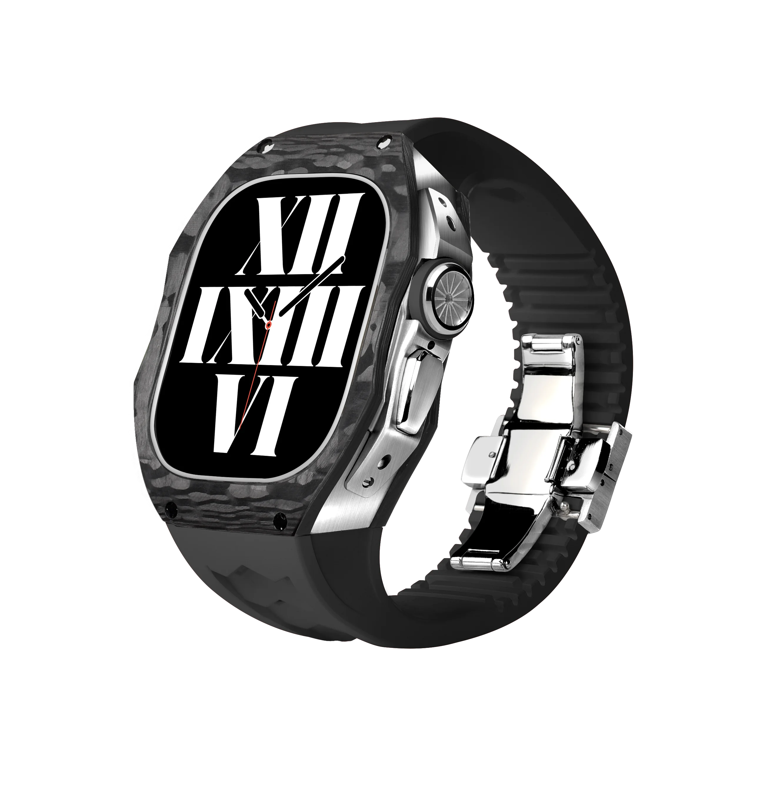 Новый комплект для модификации из углеродного волокна Apple Watch series 8 Ultra 49 мм корпус часов резиновый силиконовый