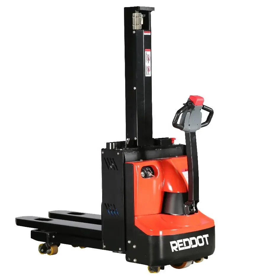 REDDOT 0.8T 800kg double pallet initial lift mini self electric stacker walkie stacker power stacker