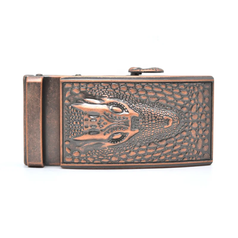 Wholesale Carosung Designer Antique Metal Alligator Ratchet Buckle Crocodile Custom Belt Buckles for Men