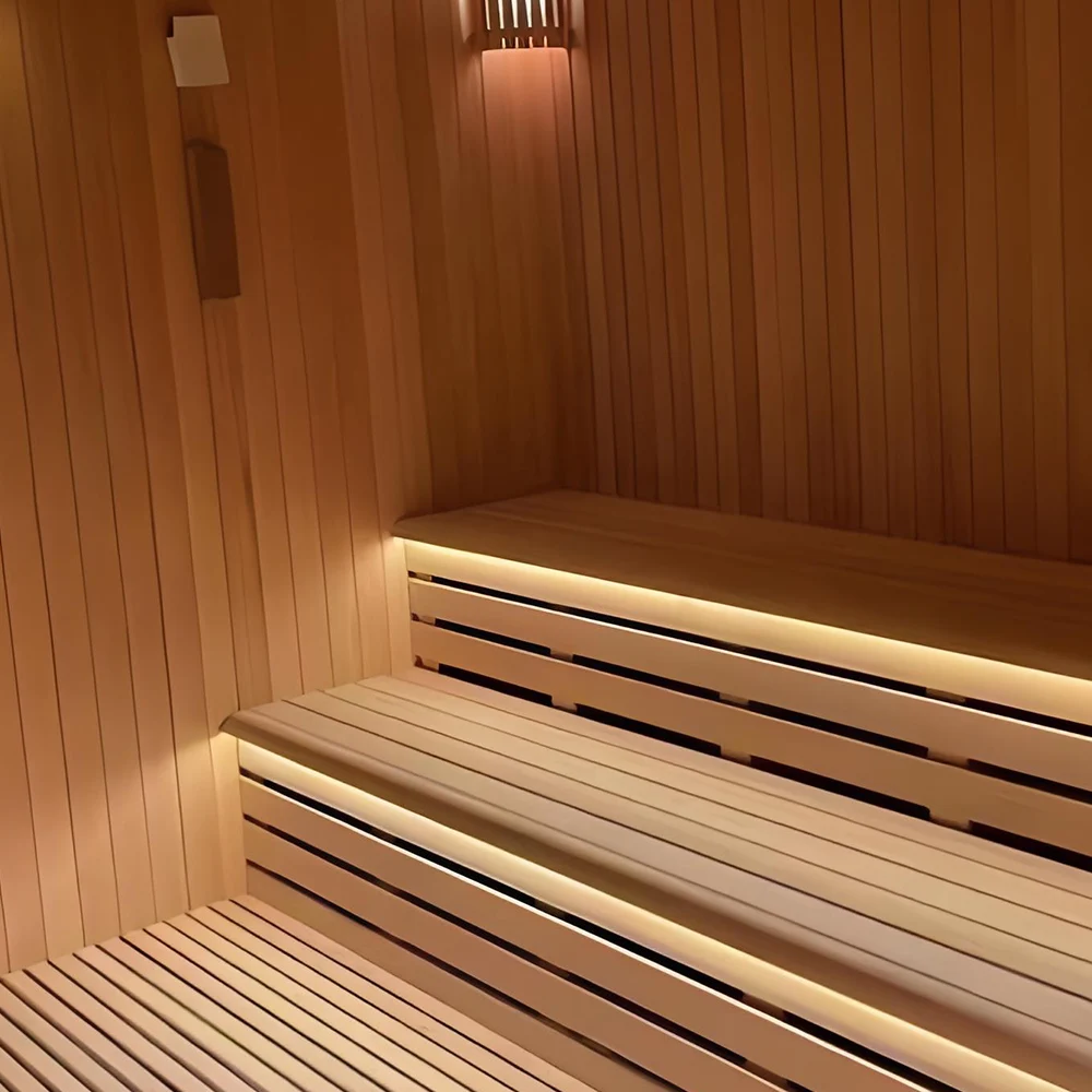 Outdoor Solid Wood Electric Heating Furnace Traditional Steam Sauna Room