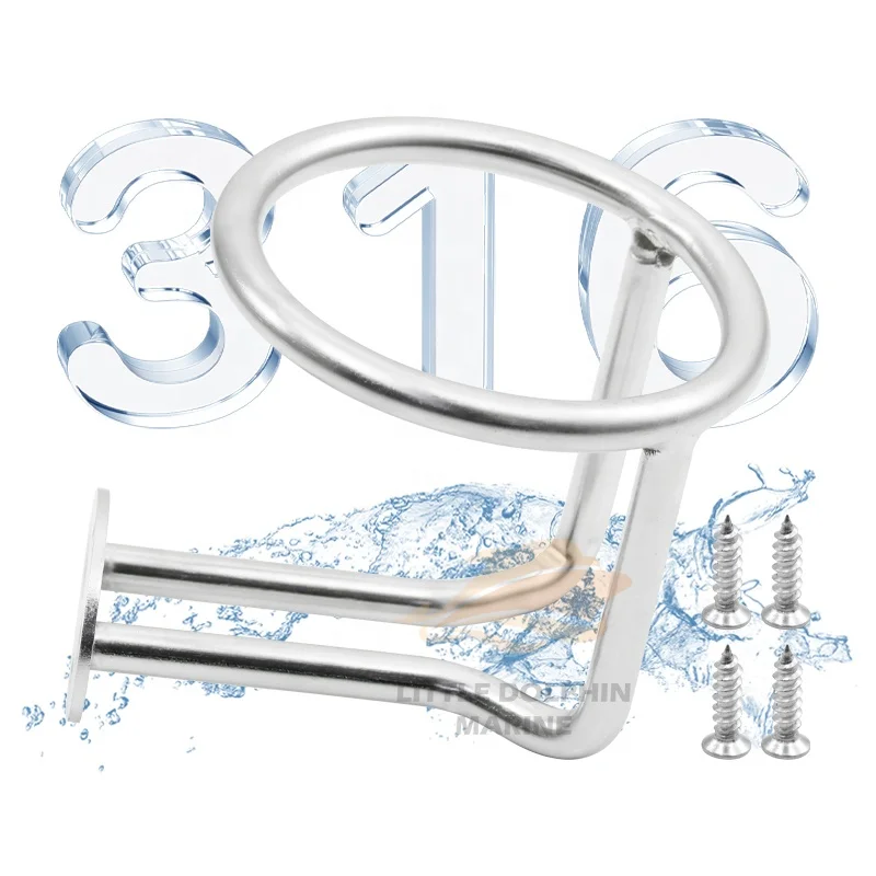 316 Stainless Steel Marine Hardware Manufacturer OEM Cup Drink Beverage Water Cup Bottle Holders For Boat Yacht Truck
