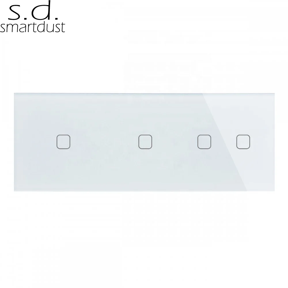 Smartdust EU Standard 5 Gang WIFI APP Control Home Touch Switch Smart DIY Function Parts Modular Glass Touch Light Switch