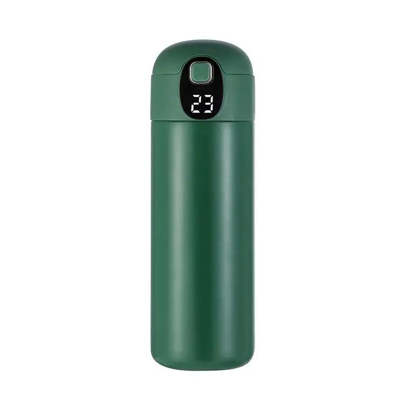 Lovely Bulk Customized 14 Oz Portable  304 Stainless Steel Temperature Smart Digital Cup Water Bottle  with Straw