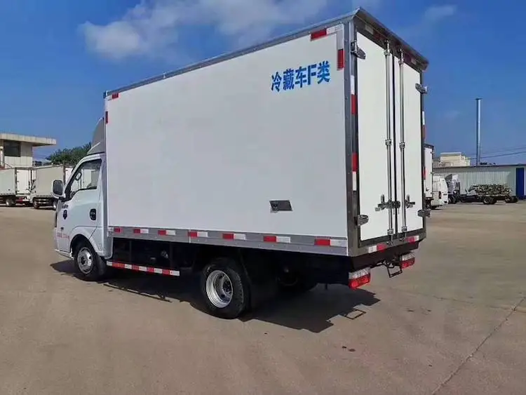  Dongfeng 4X2 левосторонний бензиновый двигатель евро 2 уровень выбросов охлаждающие грузовики-фургоны для