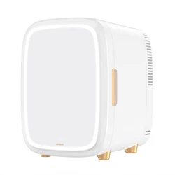 EENOUR 12L Skincare Fridge with Drawer & LED Mirror Dimmable, Super Quiet Beauty Refrigerator Gift for Girls & Woman White