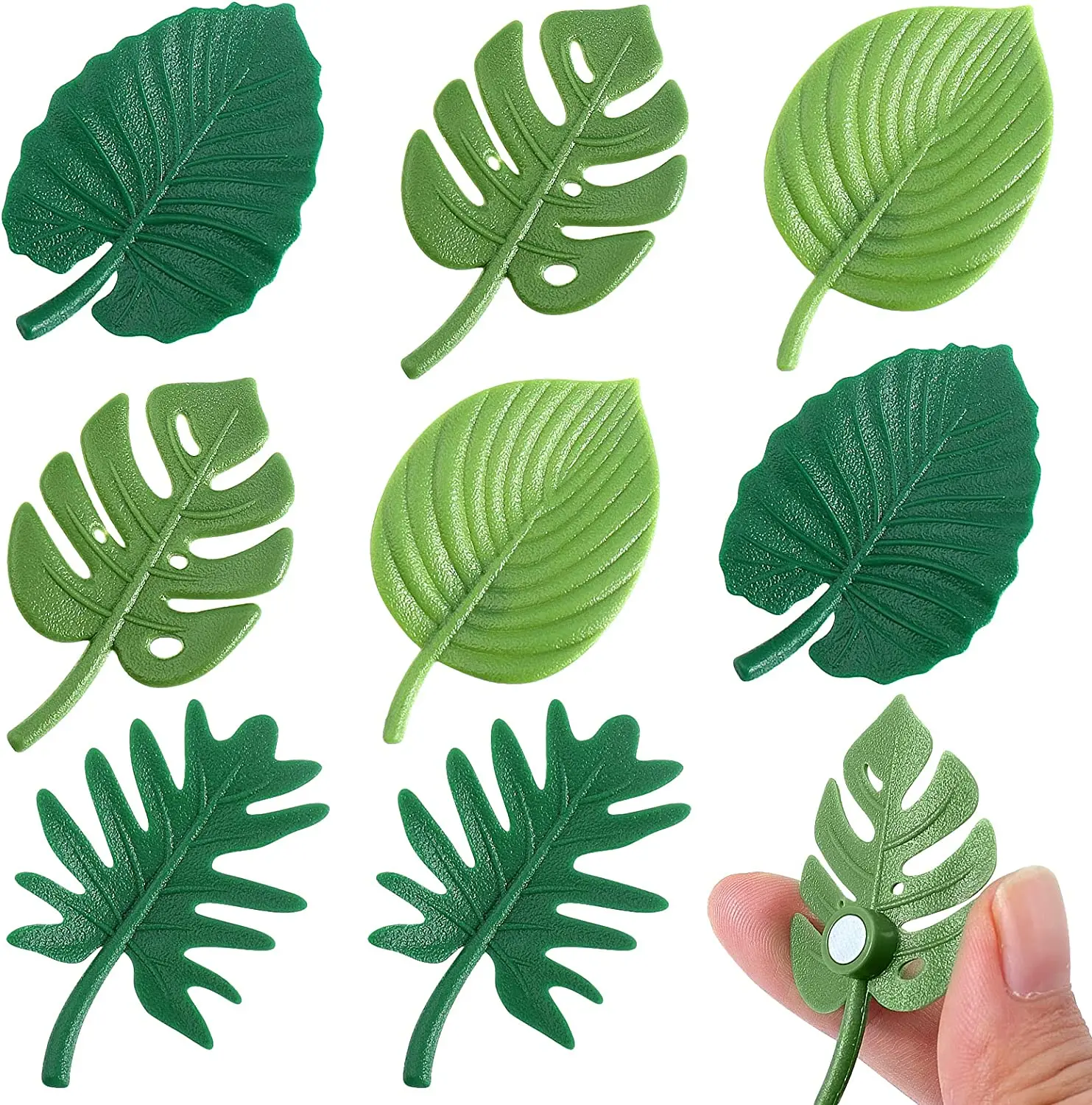 3d Green Leaf Resin Fridge Magnets Cute Green Leaf Refrigerator Magnets for sale