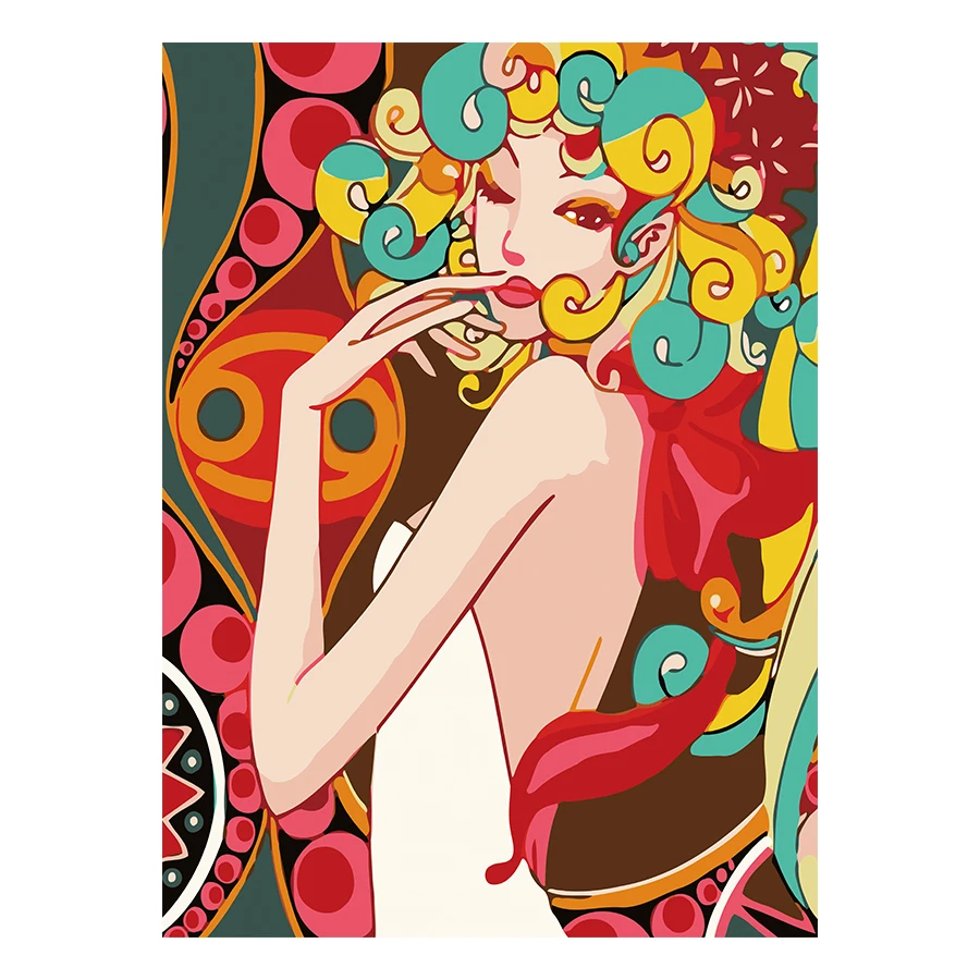 
New product beauty oil painting DIY digital painting living room decorative wall art 