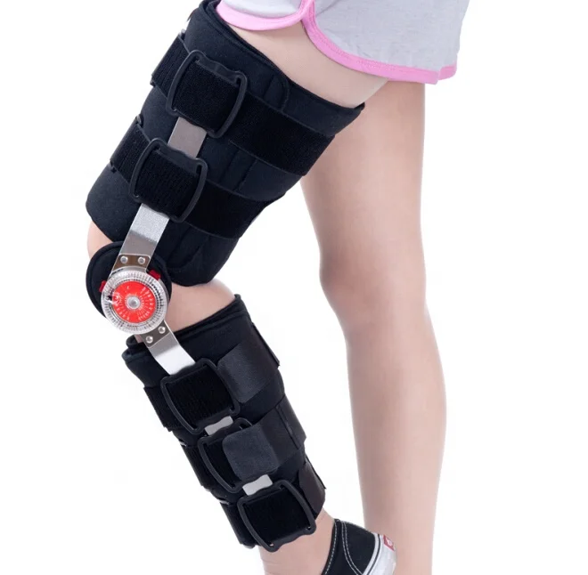 physiotherapy medical orthopedic knee supporter brace immobilizer apparatus equipment device for fracture with  hinge