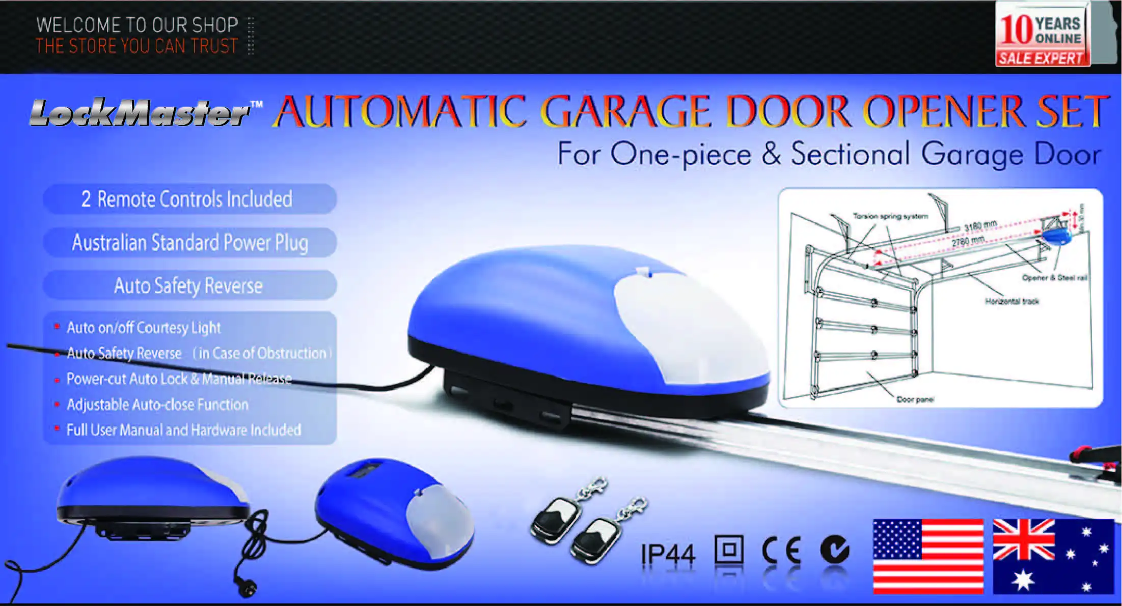Lockmaster CASAR High Quality 800N Garage Door Opener Automatic Door Motor
