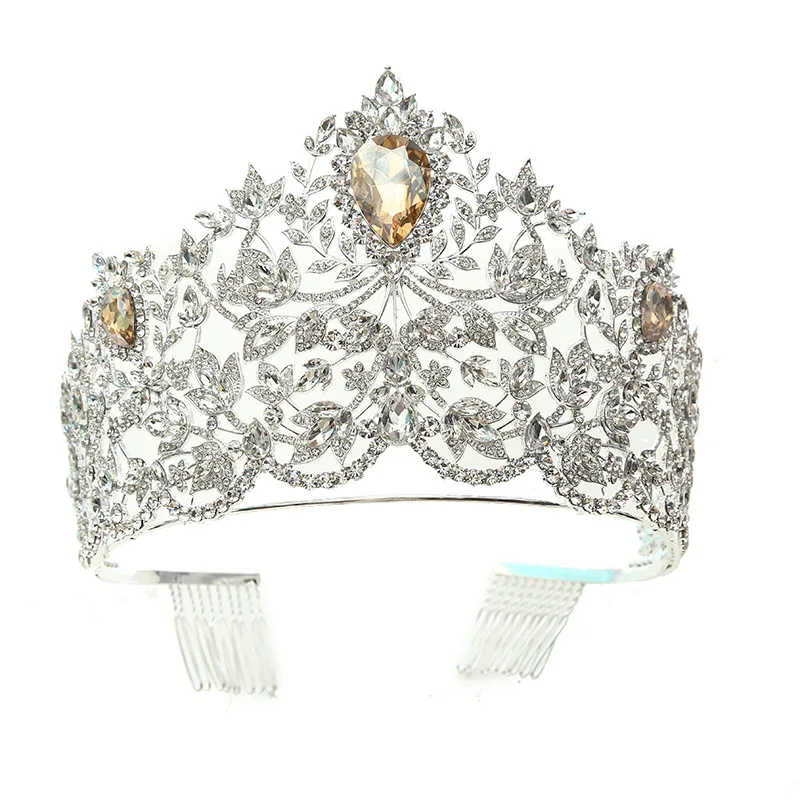 Красота конкурс Корона Свадебные аксессуары для волос Мисс Вселенная тиара кристалл свадебная тиара Корона для королевы