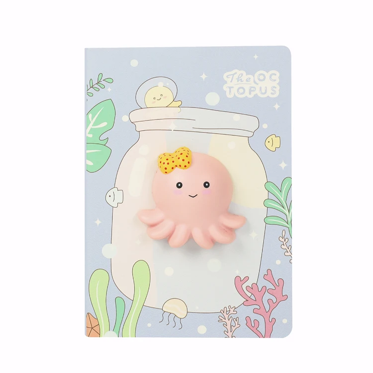 Large Stocked a5 soft pu cover cute animal design decompressive notebook gift box packed