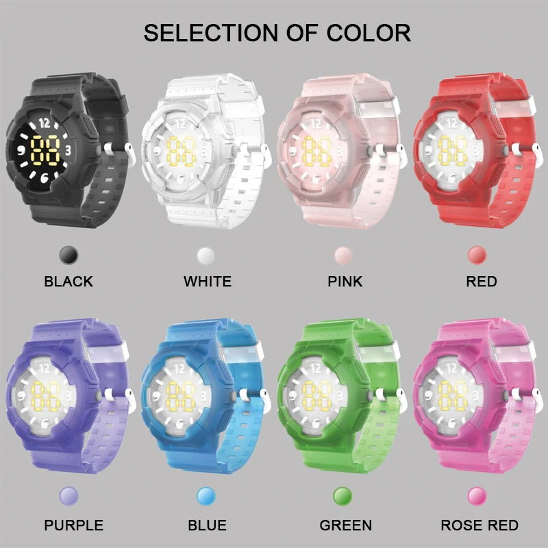 multi function luminous 30m waterproof woman ladies luxury black led dial hand customized other digital watch