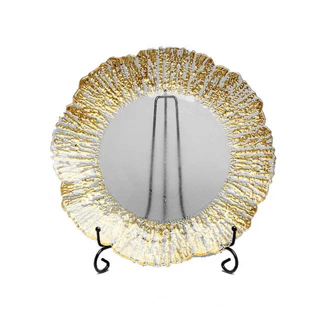 Factory Supplier New Brand Golden Charger Plate Golden Snowflake Charger Plate
