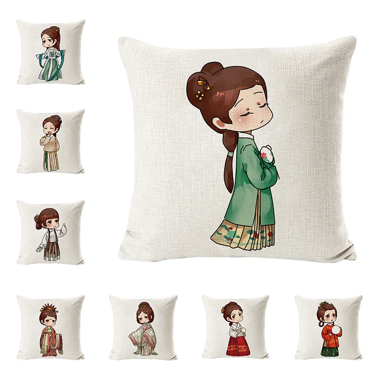  2021 Customized Good Quality Chinese Traditional Opera 18x18 Pillow Cover