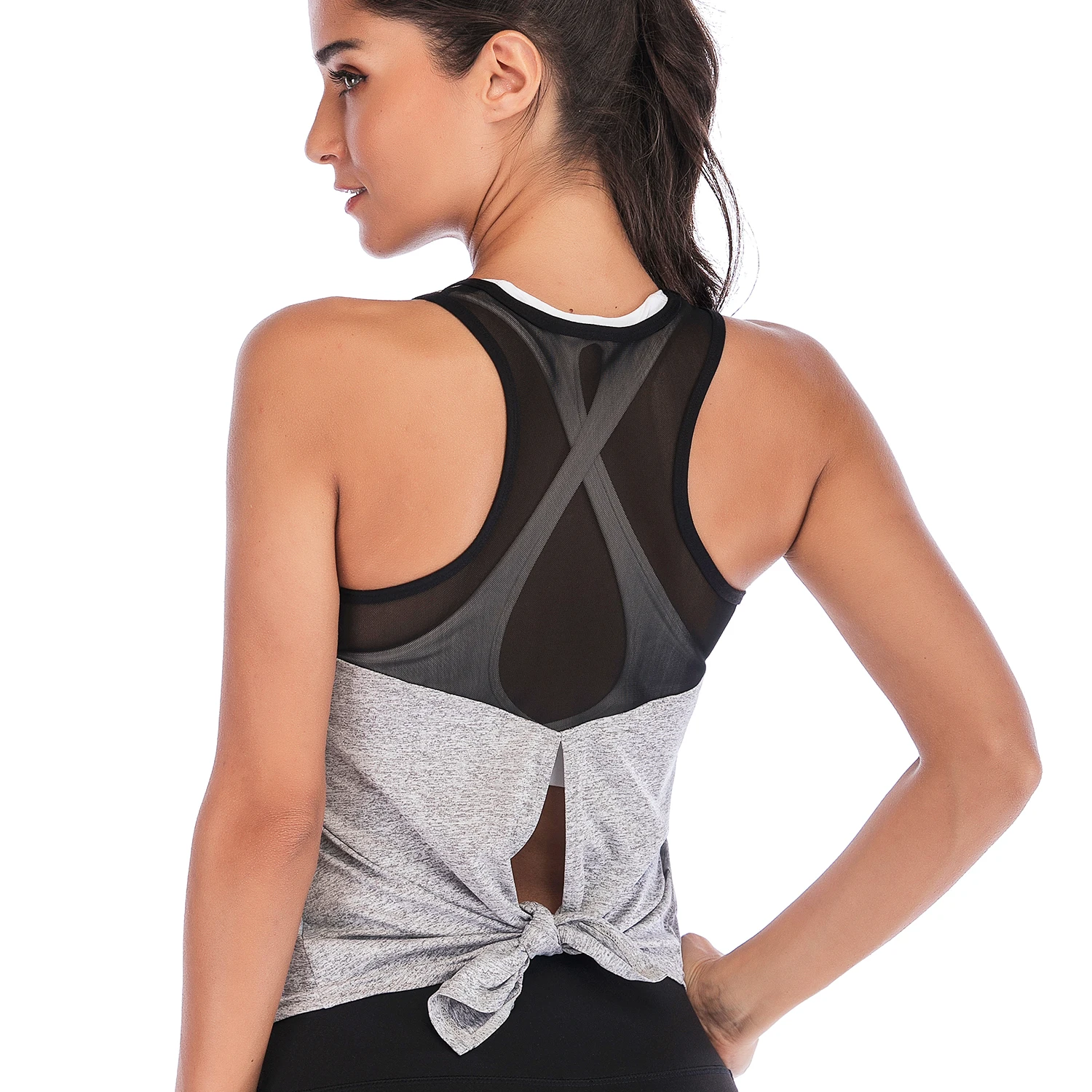 
Wholesale Bulk Modern Style Activewear Yoga Fitness Vest Back Mesh Exercise Tops 