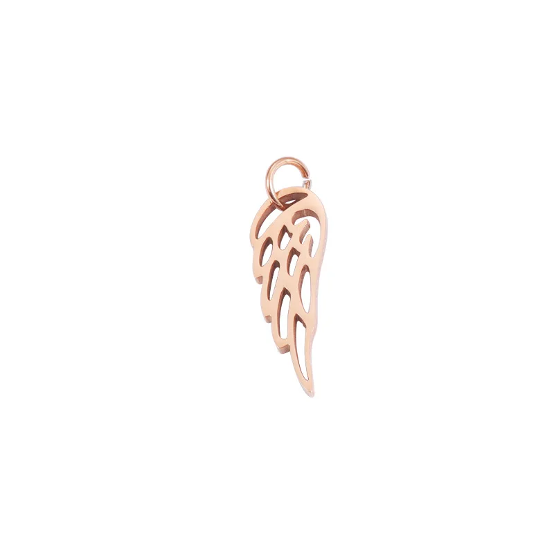 custom manufacturer jewellery lucky christmas angel wing charms stainless steel for jewelry making