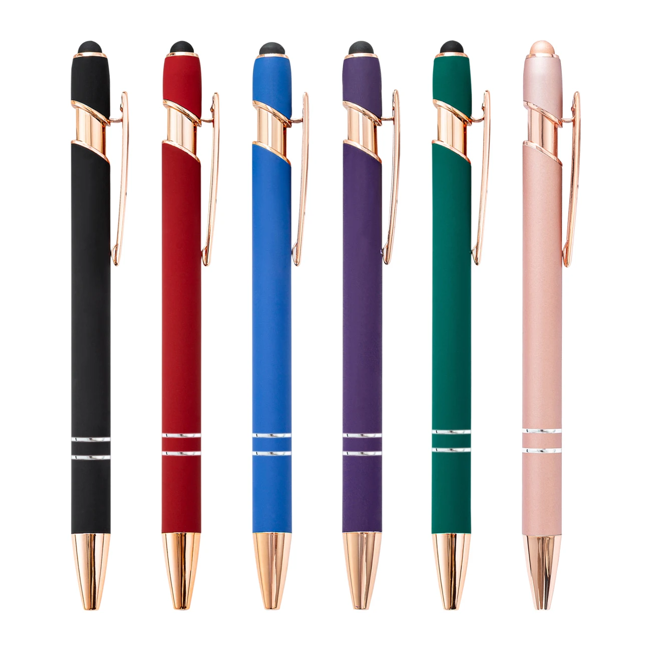 Wholesale custom Ball Point Pen Rubber Rose Gold Ballpoint pen Advertising Personalized Metal Best Writing Promotion Gift gold (1600388470946)