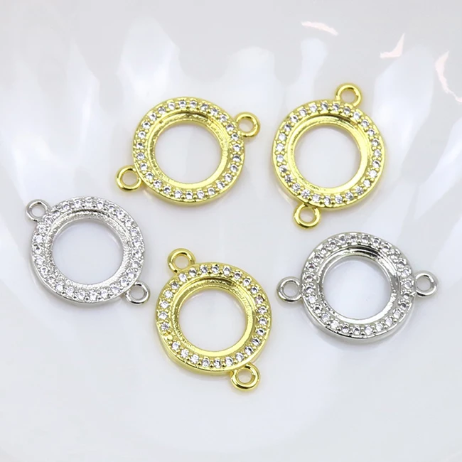  18K plated brass connector bezel 10 mm inner wild for the