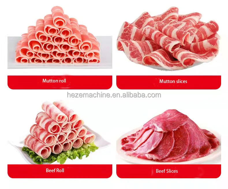 Frozen Beef Roll Slices Cutting Machine|chilled Mutton Slices Chopping Mechanism|freezing Meat Roll Pieces Cutter Sh Meat Slicer