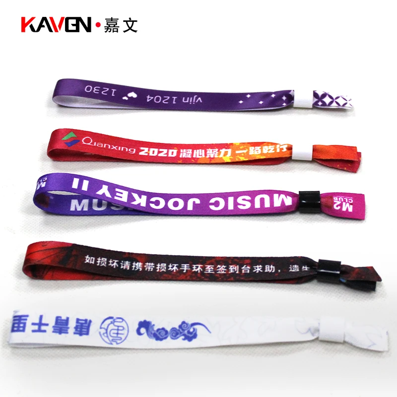 High Quality Woven Cloth Wrist Bands Event Conference Admission Ticket Disposable Woven Wristband