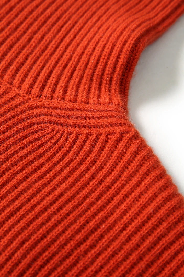 SQUARE FONDA Mongolian Cashmere Rib Knitting High Neck  Plus Size Jumper Sweaters For Women