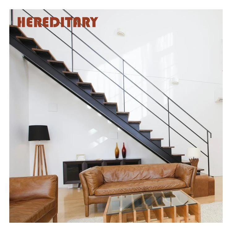 modern iron staircase pictures indoor straight stairs  mono stringer staircase with cable railing center beam stairs