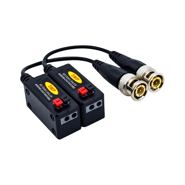1CH Passive Utp Video Balun for CCTV AHD TVI CVI Balun connector 3MP 4MP 5MP Black Copper Color Pure Material Origin Type BNC
