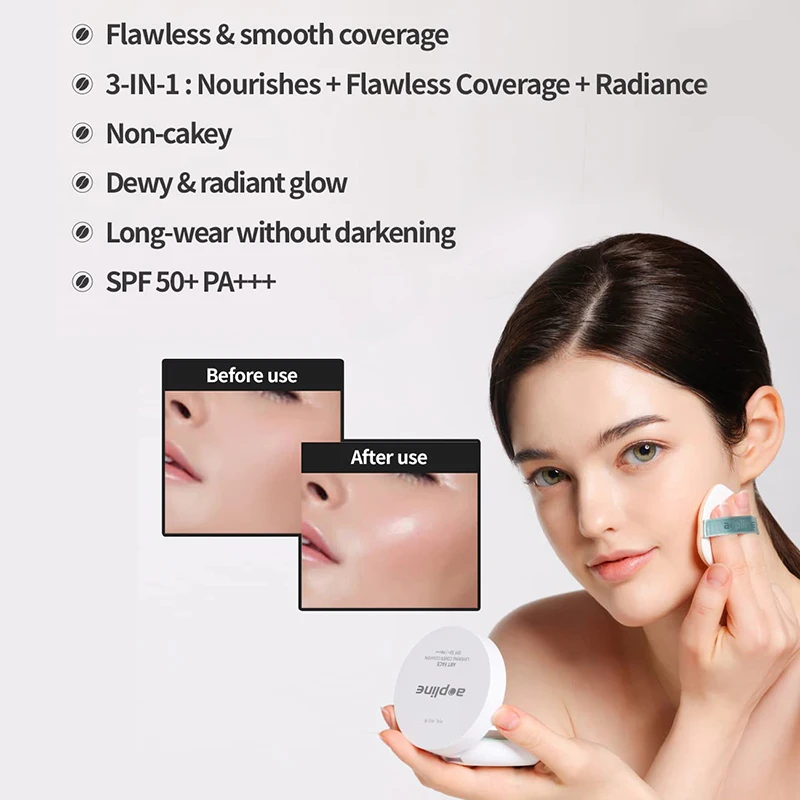 Private label tinted sunscreen SPF 50 cream foundation magic sun cushion