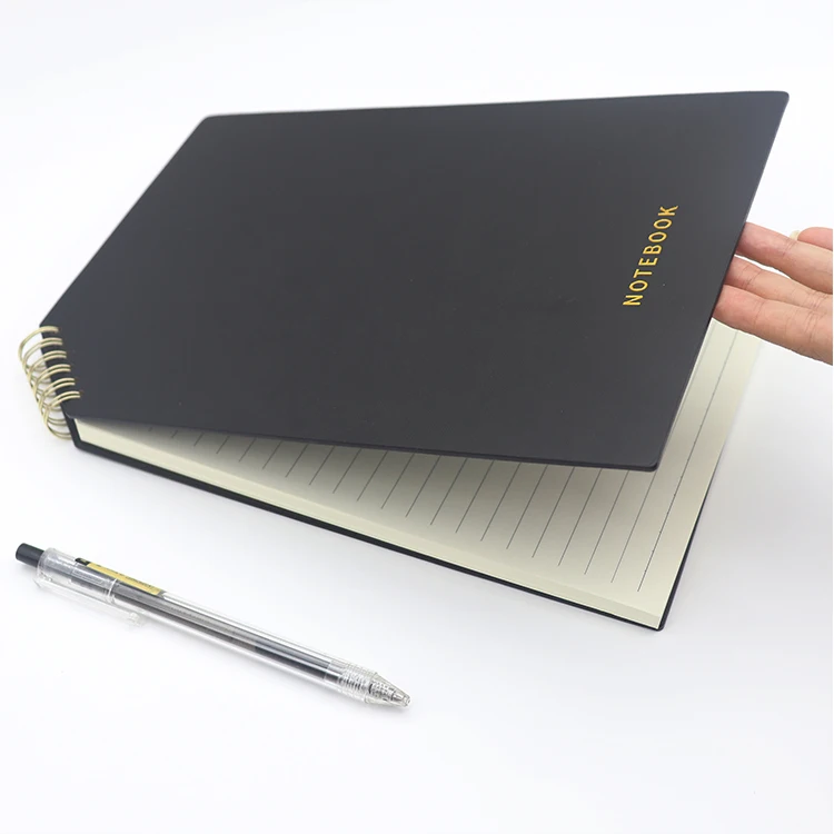 Фабричный высококачественный настраиваемый логотип A5/B5 в твердом переплете, переработанная линия, внутренняя спиральная бумажная записная книжка