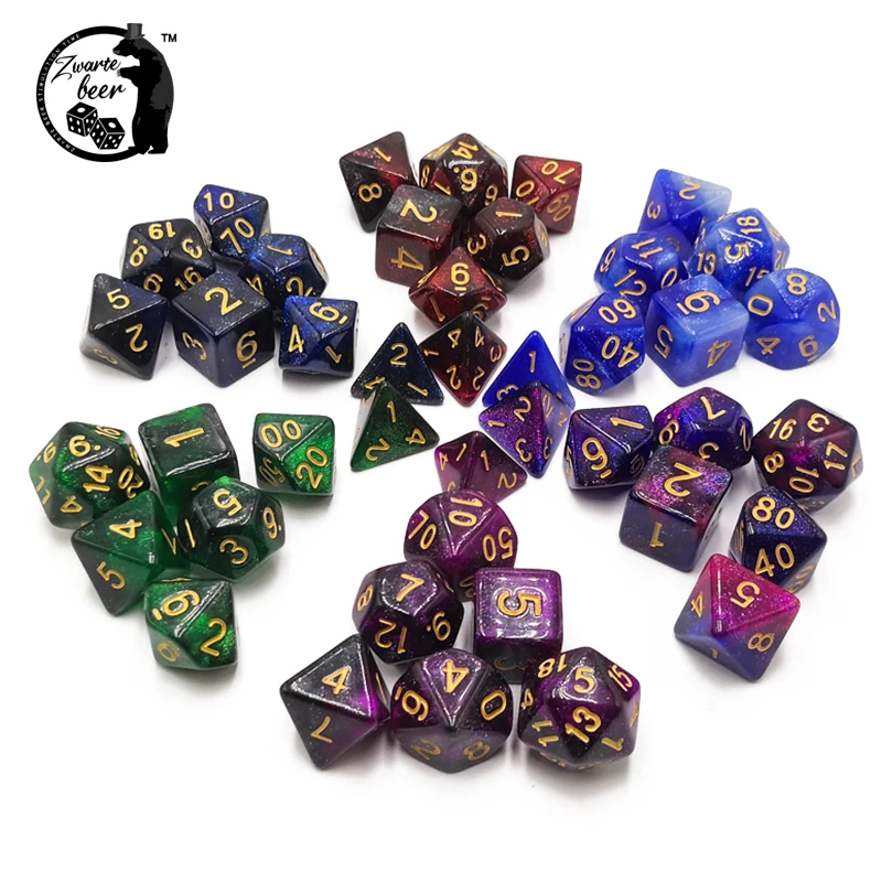 Подземелья и Драконы, полигедральные акриловые кости DND TRPG, 7 шт. в наборе, настольные игры, игральные кости для дома, игровые аксессуары