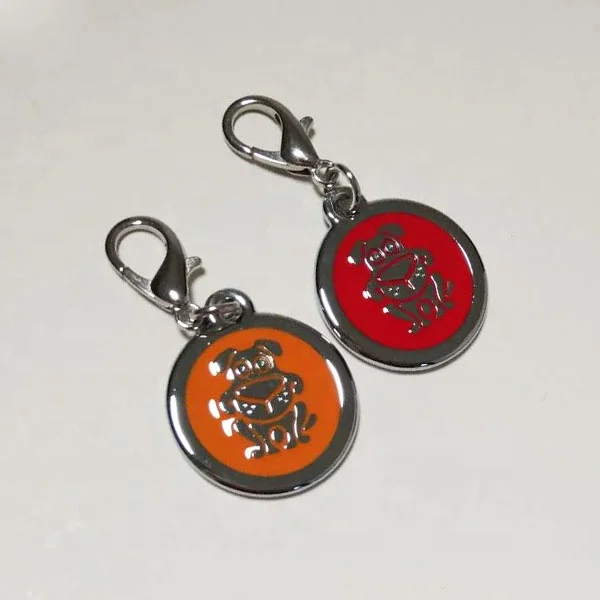 Cusomzied soft enamel design cat charm name pendant metal dog collar tags