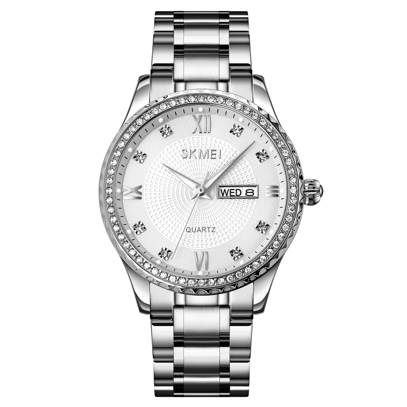 SKMEI 1837 diamond stainless steel quartz mens luxury watches