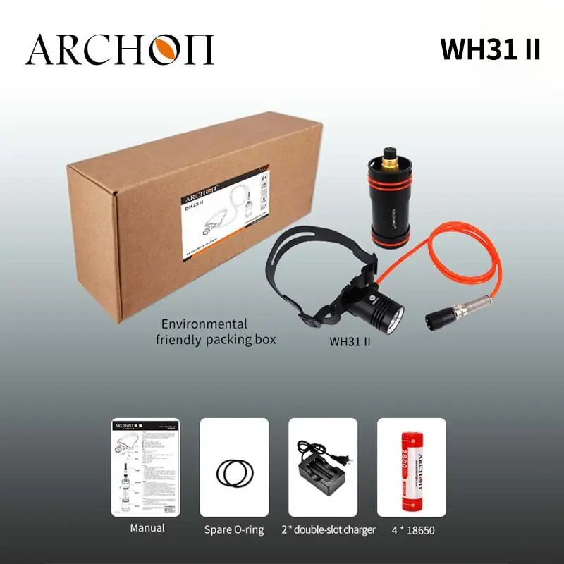 5 Hours 1000 lumens WH31 II Diving Flashlight Dive Headlamp Diving Head Torch