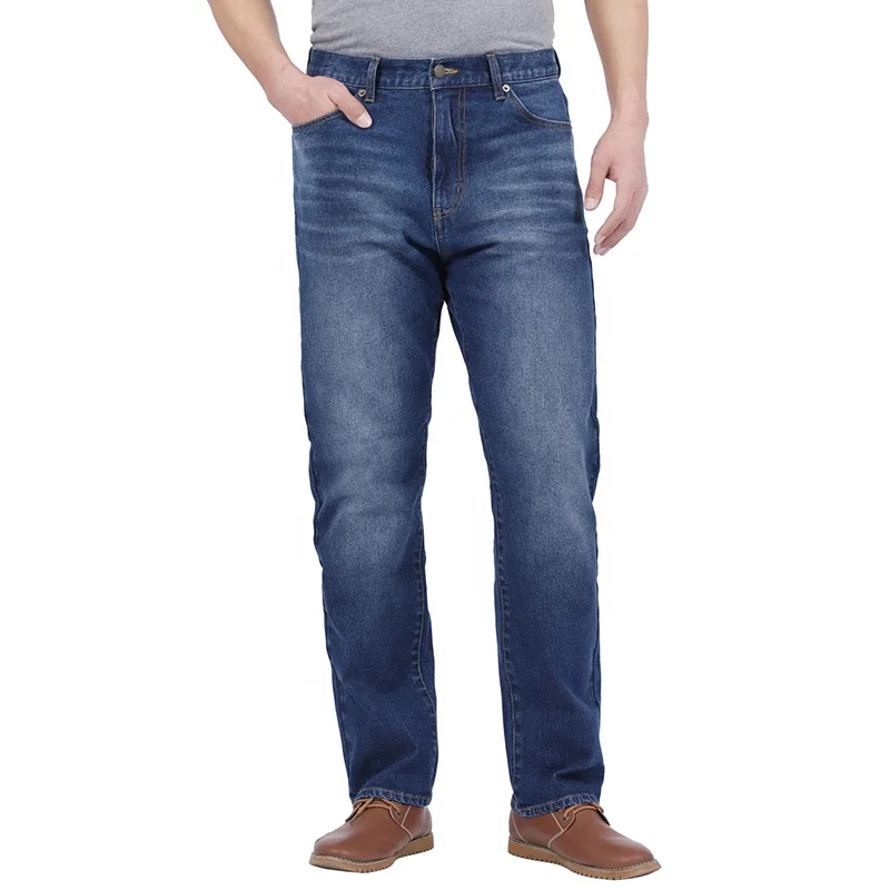 Мужские классические джинсы, синие эластичные джинсы С 5 Карманами, свободного кроя