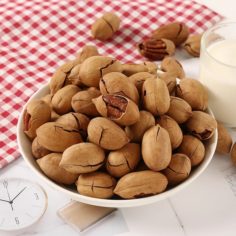 New Crop Factory Supply Quality roasted baked salted Pecan nuts with shell for export