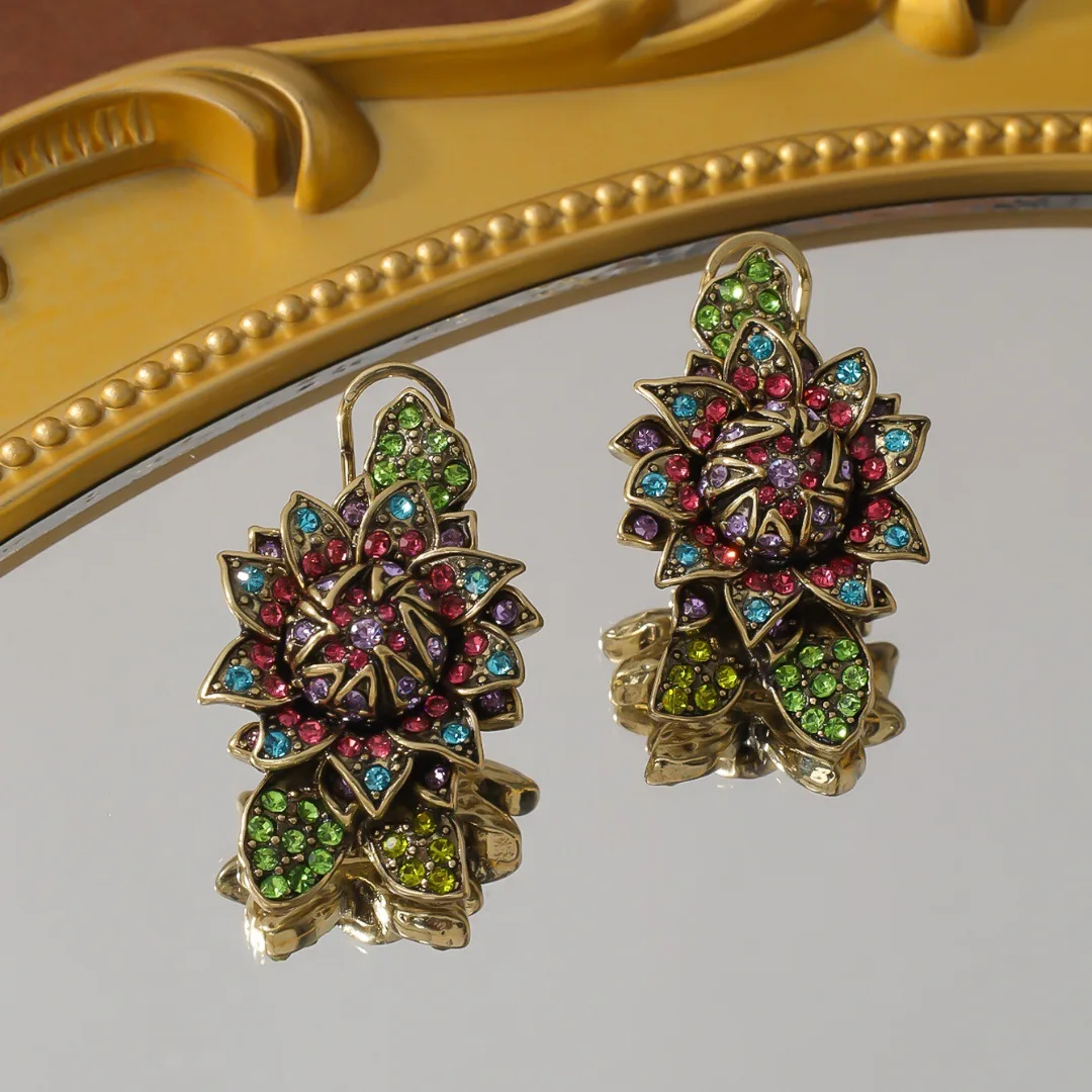 Flower Austrian Crystal Stud Earrings New Arrival Beautiful Women Jewelry Destiny Jewellery