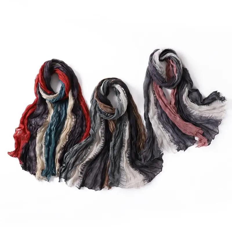 High Quality Printed Cotton Modal Hijab Scarves Muslim Women Rayon Viscose Ombre Breathable Soft Woven Shawl