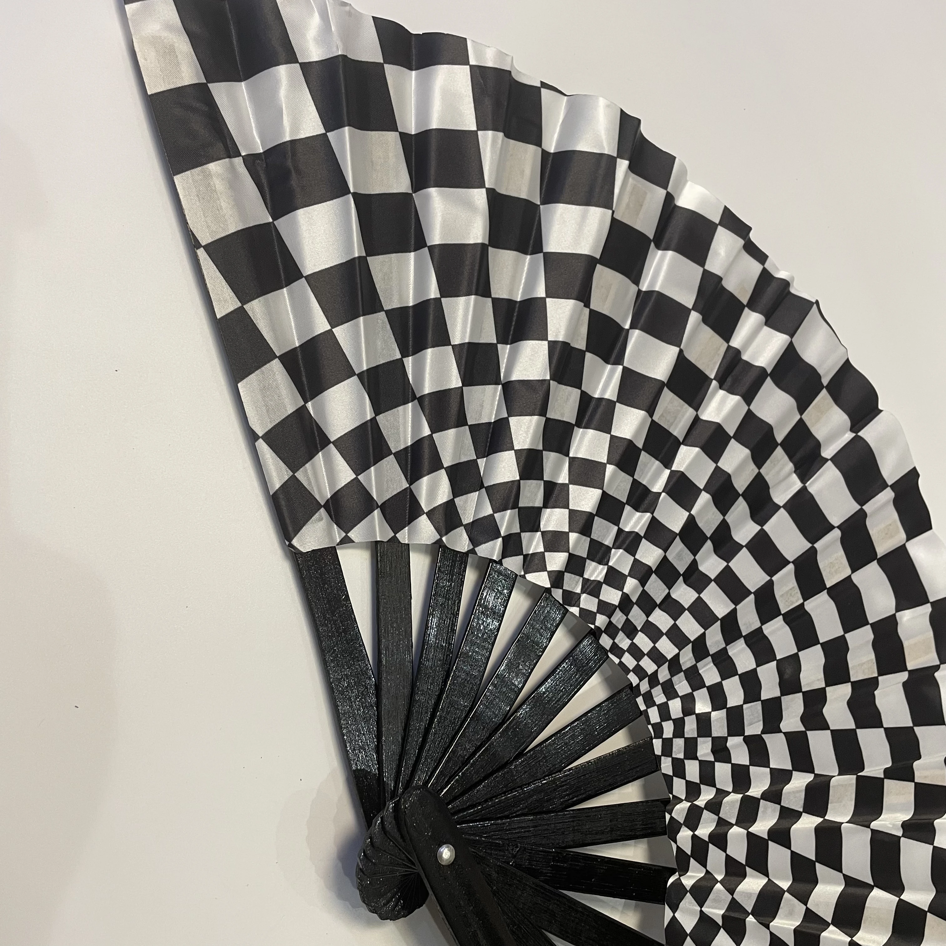 Big Clack Large 33Cm Custom Logo Printing Polyester Satin Bamboo Fan Rainbow Gay Pride Fan