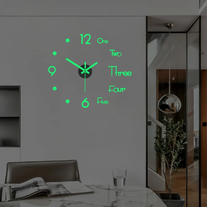 Новые Светящиеся Настенные часы большие Horloge 3D DIY акриловые зеркальные наклейки кварцевые современные немой