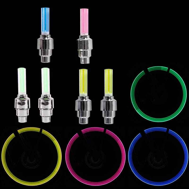 High Quality LED Flash Bike Wheel Lights Motorbicycle Tyre Valve Stem Lamp with Battery Power Supply