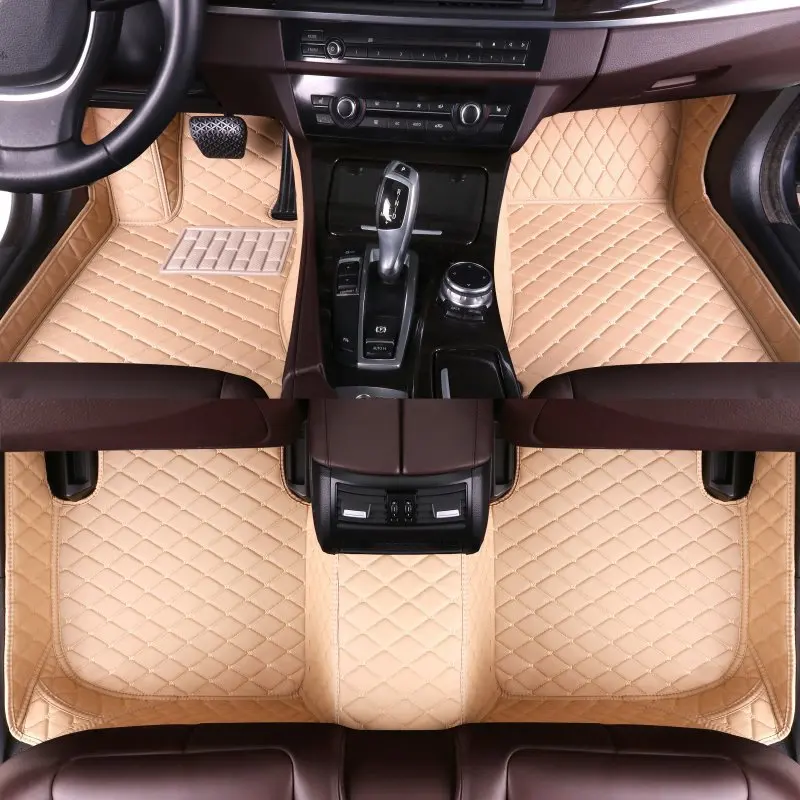 Luxury car mats Waterproof Dustproof Leather 5D Car Foot Mats For Ford Fiesta Focus Escort Taurus Ecosport