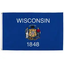 Wholesale High Quality Promotion 100% Durable Polyester Flying Banner Fast Delivery Digital Printing 90*150cm Wisconsin Flag