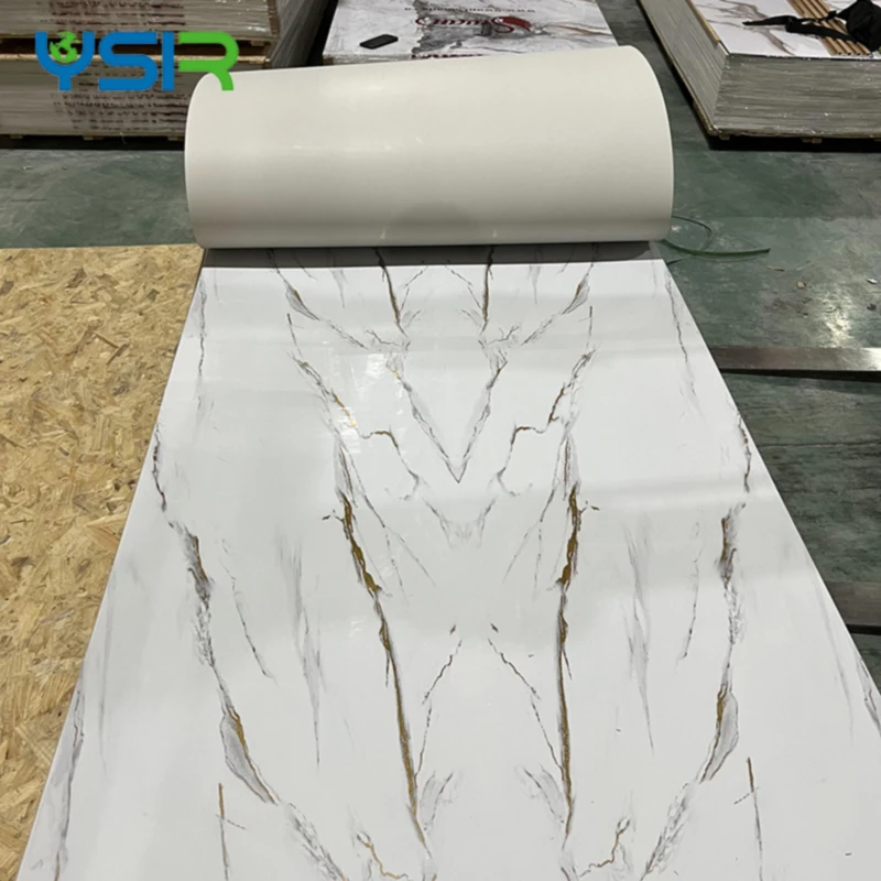 uv marble sheet 2.9 meters long, gilded film  Golden surface pvc marble sheet