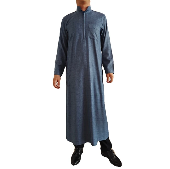 
Hot Sale Loose Muslim Clothing Arabian Ramadan Prayer Zippered Men Robe 