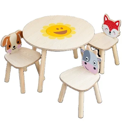 CHAOER Kids Montessori Preschool Furniture Wooden Kindergarten Furniture Set Wood Kids furniture for PRE SCHOOL Table And Chair